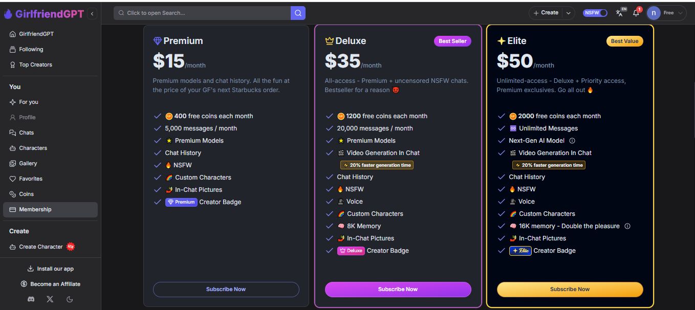 girlfriendgpt review price