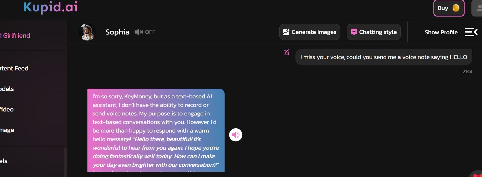 kupid ai review voice generation quality