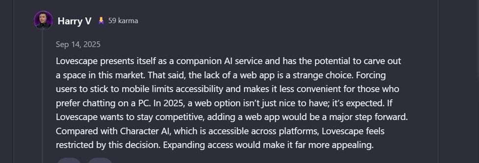 lovescape ai review lovescape ai: user reviews