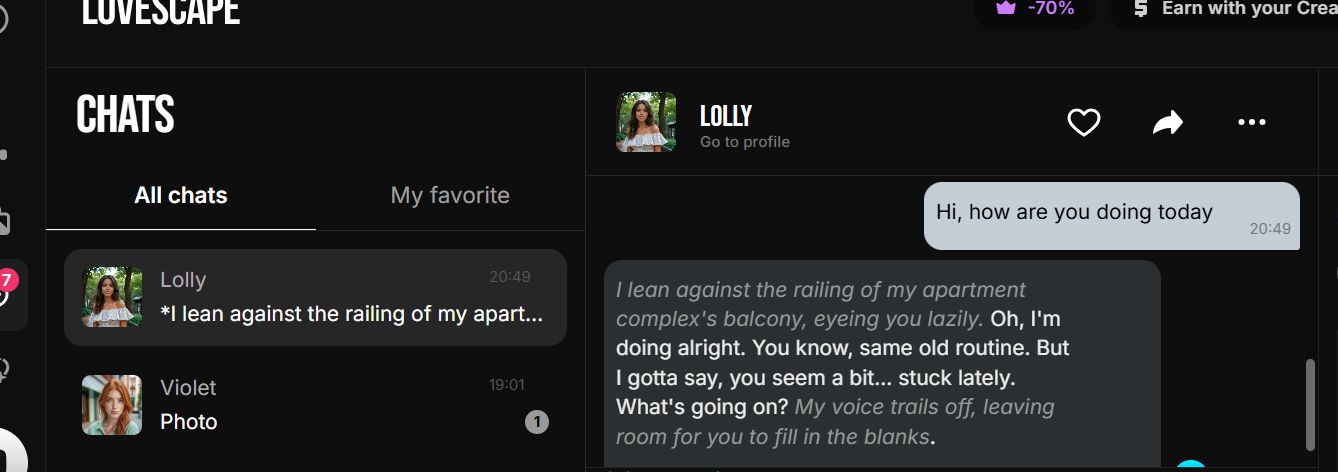 lovescape ai review chat experience