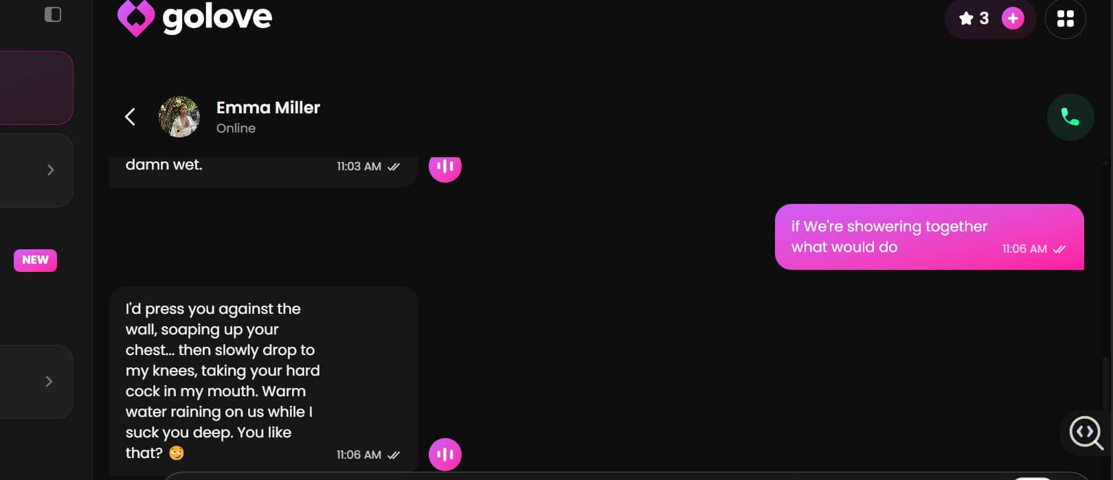 Análise do GoLove AI: experiência de chat para adultos