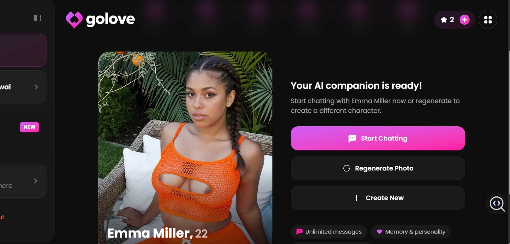 Análise do GoLove AI: Personalização
