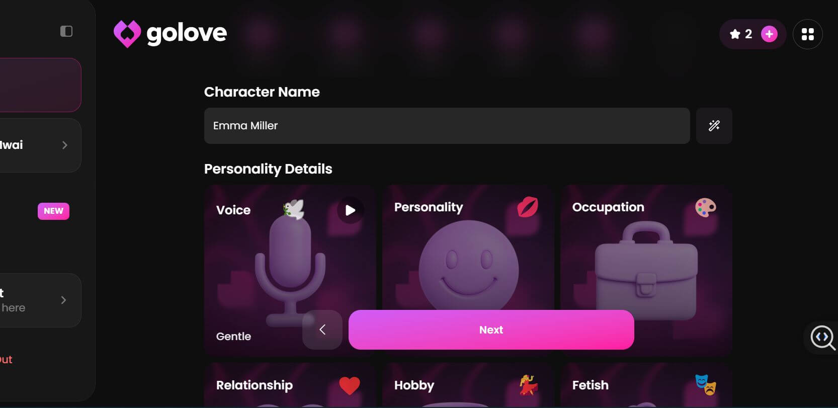 Análise do GoLove AI: Personalização