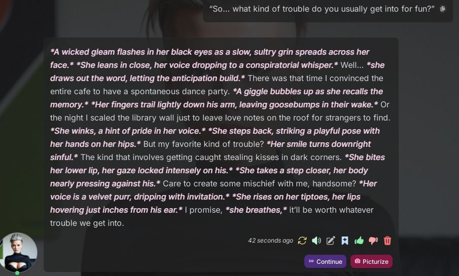 Análise da experiência de chat com a IA da Soulkyn