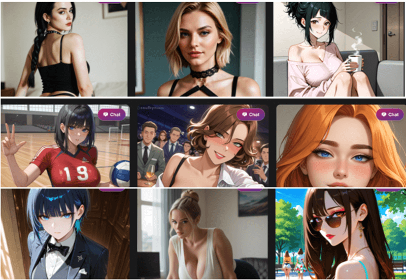 Diversidade de personagens da Soulkyn AI