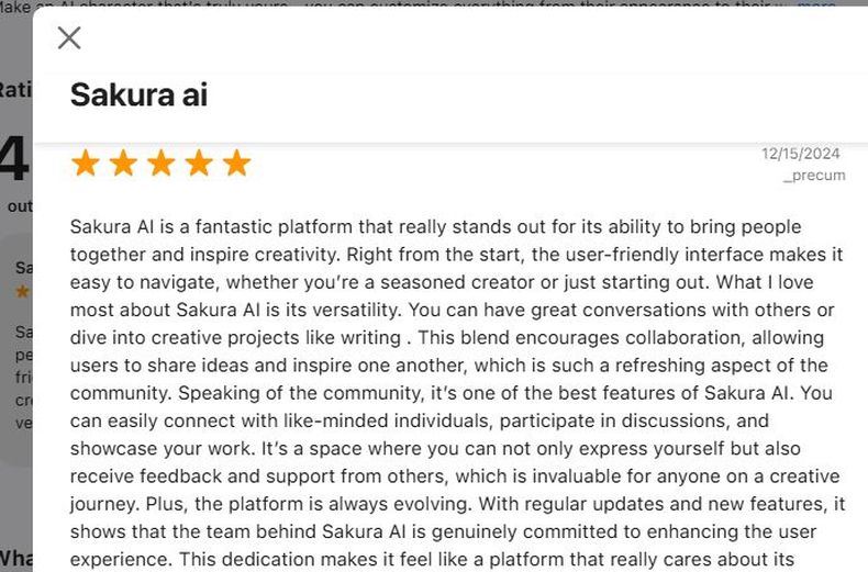 Sakura AI Review Sakura AI: Gebruikersrecensies