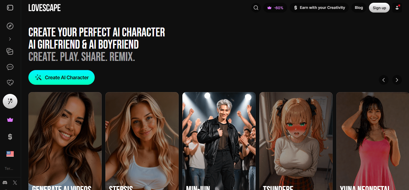 Lovescape: Ideal para conversas simples entre amigos e imagens