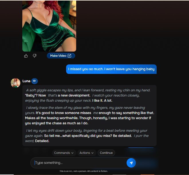 Reseña de la experiencia de chat con la IA de Mybabes