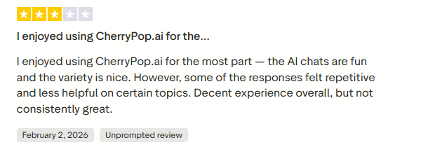 Reseña de Cherrypop.ai: Opiniones de los usuarios sobre Cherrypop AI