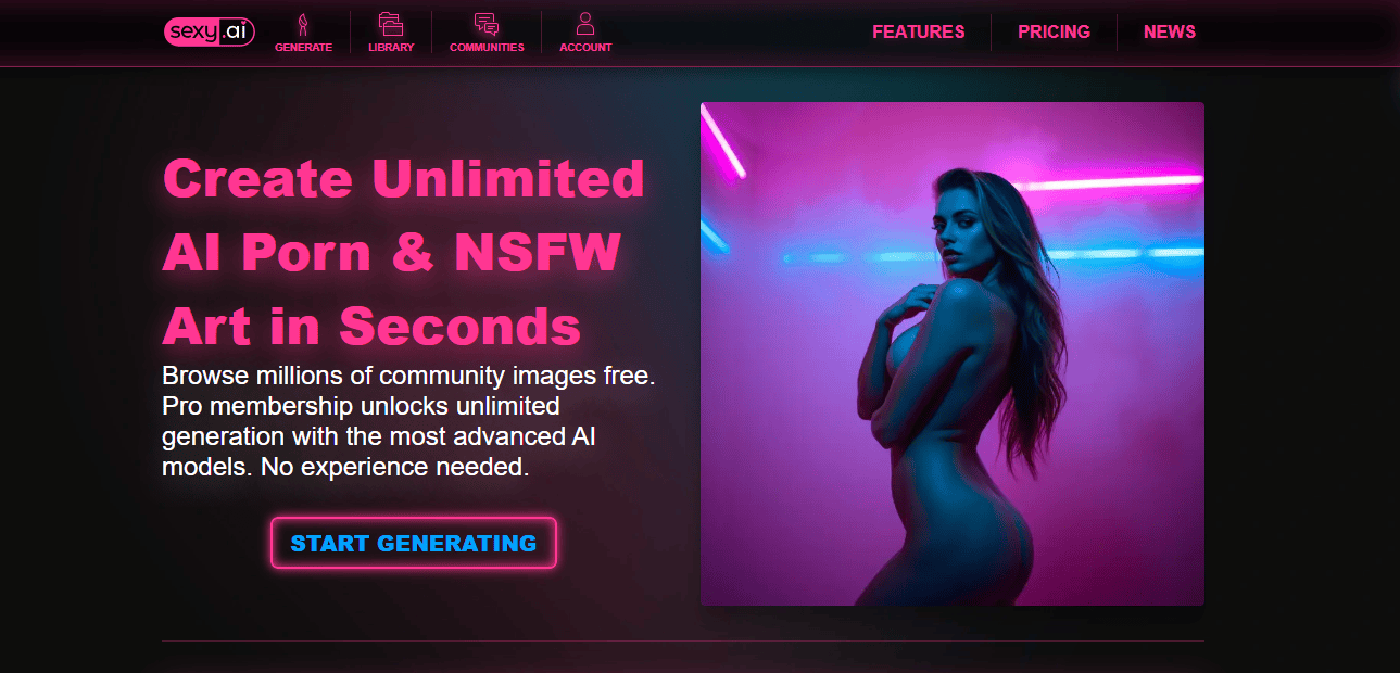 Sexy.ai のレビュー Sexy.ai の機能